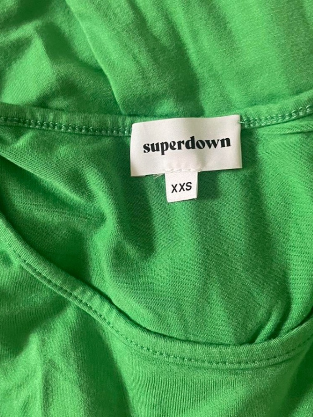superdown Bright Green Short Sleeve Fit & Flare Mini Dress - Picture 3 of 3